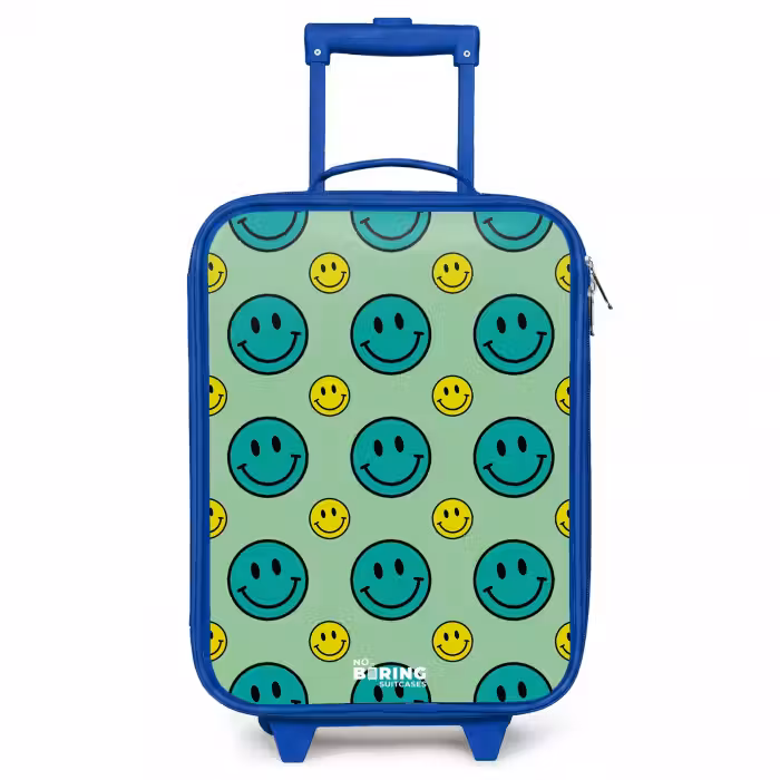 Children's suitcase - Blue - All smiles green