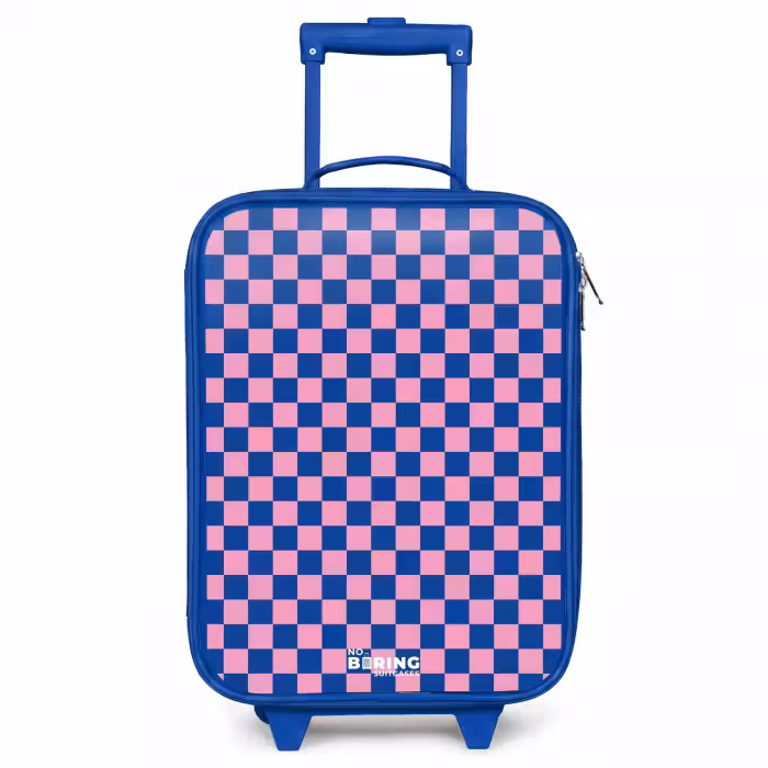 Children's suitcase - Blue - Cubes - Blue - Pink