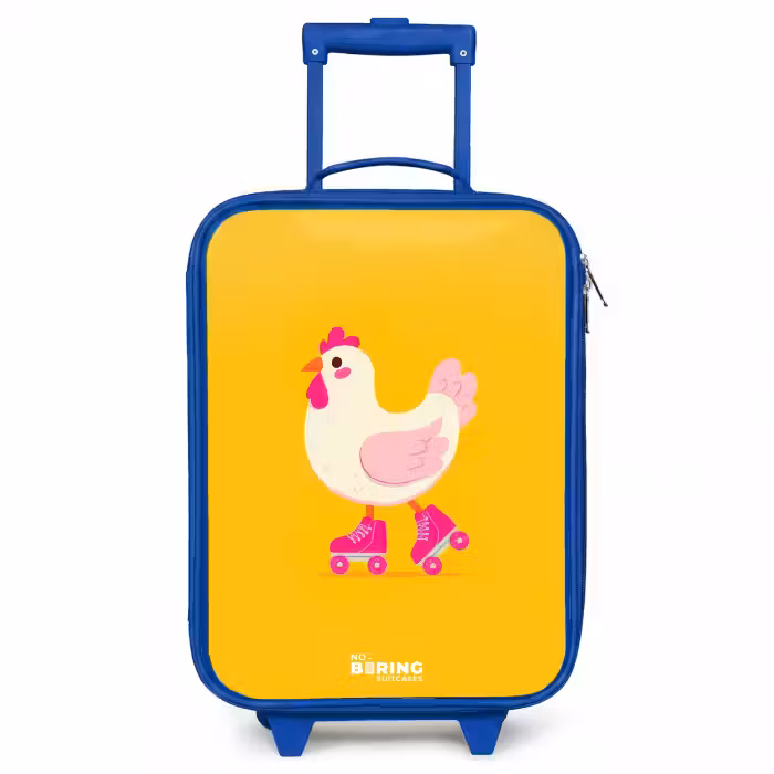 Children's suitcase - Blue - Kip - Roller skates - Yellow