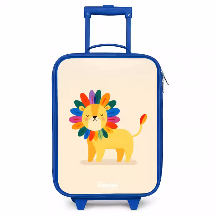 Children's suitcase - Blue - Lion - Mane - Colorful