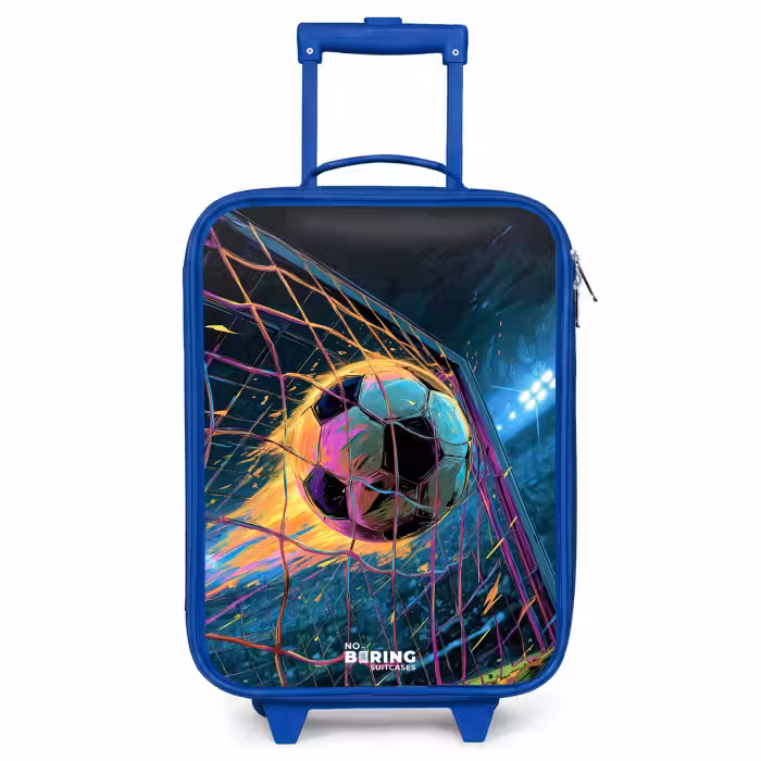 Children's suitcase - Blue - Neon - Net - Football - Colorful
