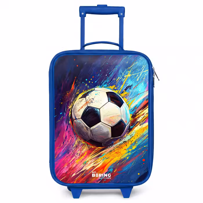 Children's suitcase - Blue - Neon - Soccer - Colorful