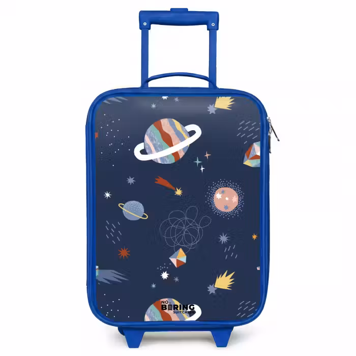 Children's suitcase - Blue - Planets in the sky