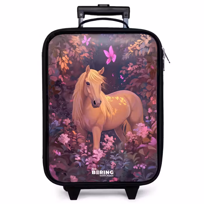 Children's suitcase - Horse - Flowers - Purple - Butterfly