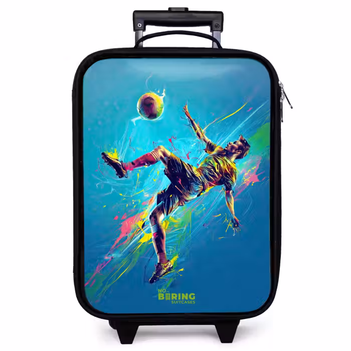 Children's suitcase - Neon - Football - Kick - Colorful