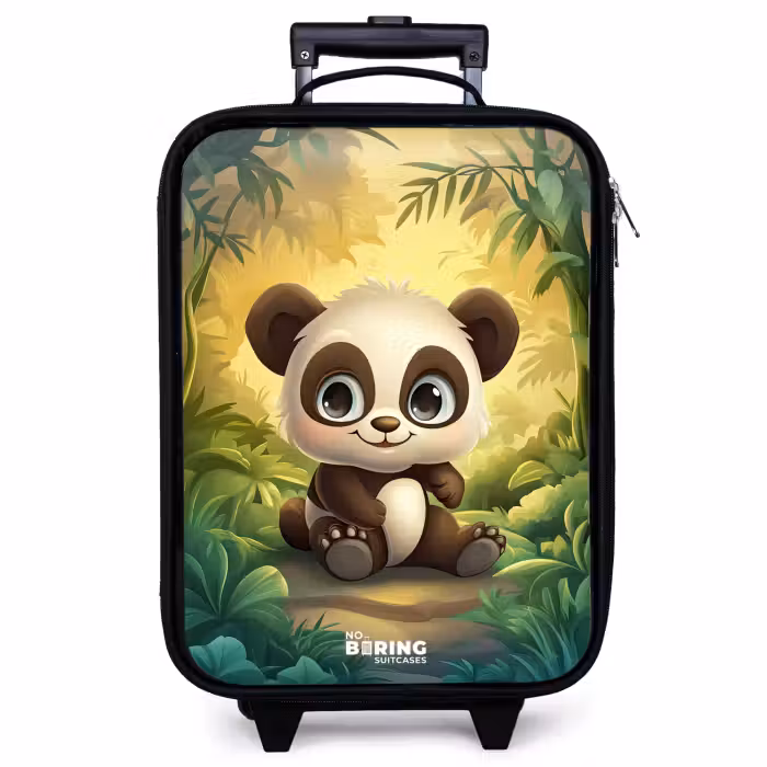 Children's suitcase - Panda - Bamboo Forest - Green
