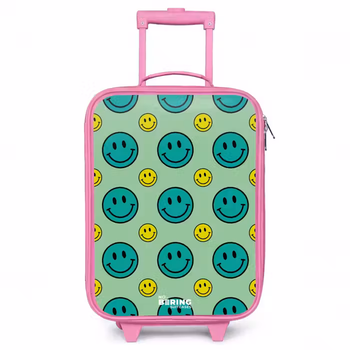 Children's suitcase - Pink - All smiles green