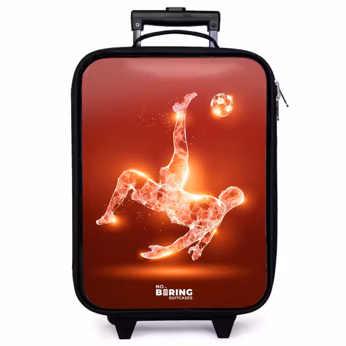 Children's suitcase - Red glowing soccer player in action