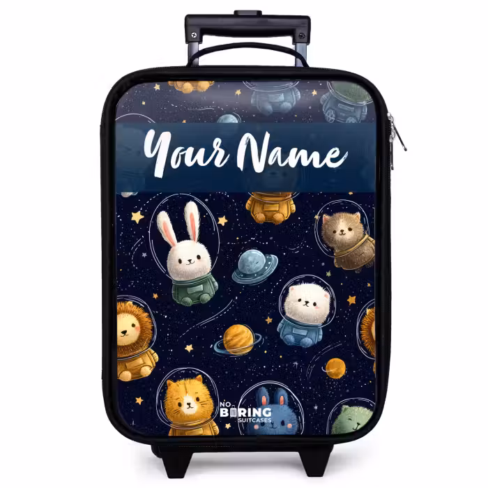 Children's suitcase with name - Animals - Astronaut - Planets - Stars