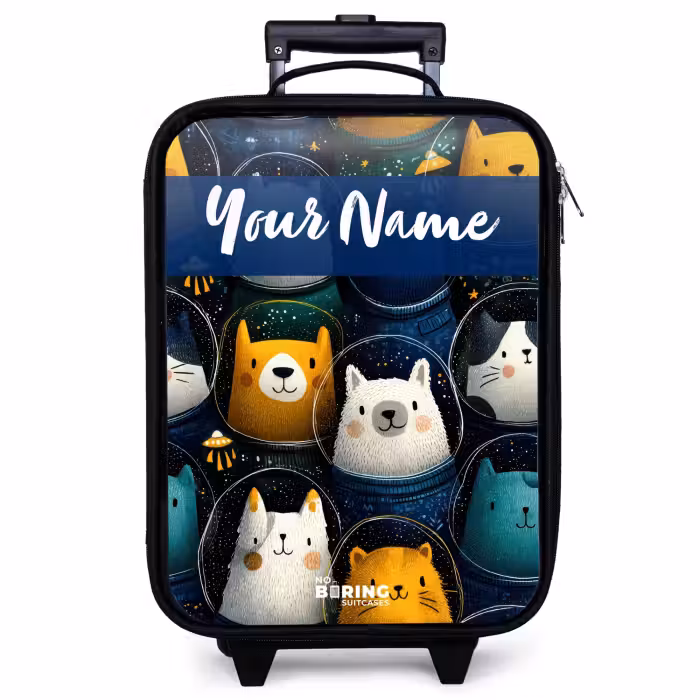 Children's suitcase with name - Animals - Stars - Planets - Astronaut