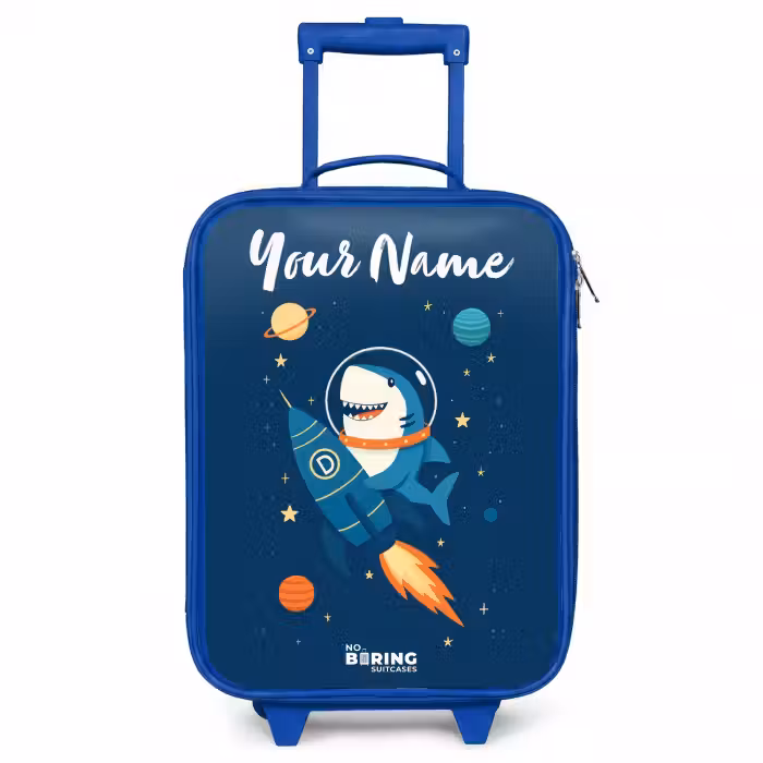 Children's suitcase with name - Blue - Animal - Space - Planet - Rocket