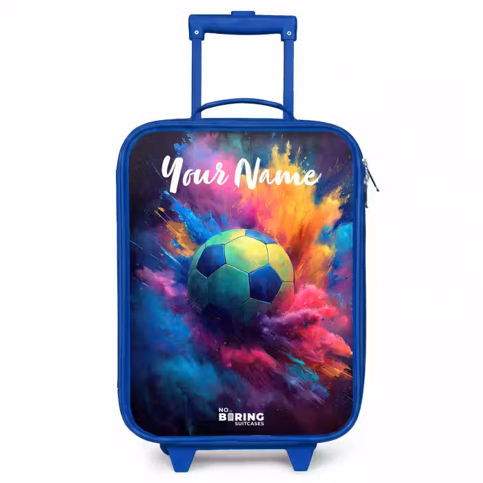 Children's suitcase with name - Blue - Neon - Ball - Colorful