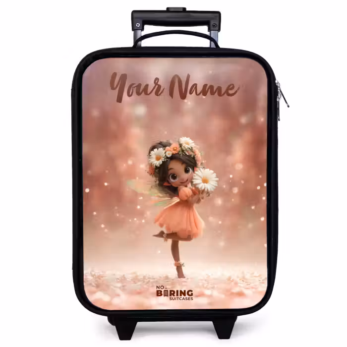 Children's suitcase with name - Fairy with daisies