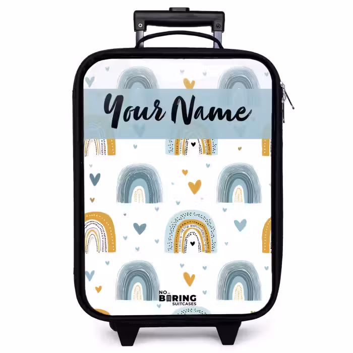 Children's suitcase with name - Pattern - Rainbow - Hearts