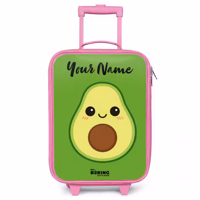 Children's suitcase with name - Pink - Kawai - Avocado - Green