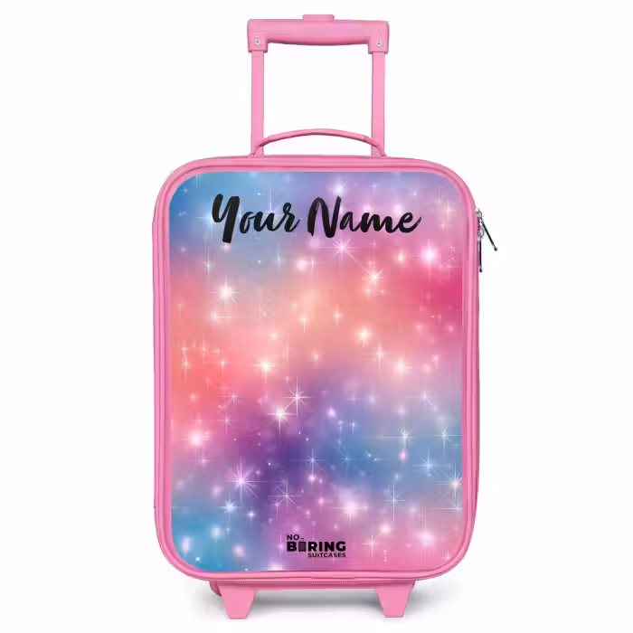 Children's suitcase with name - Pink - Stars - Abstract - Colors