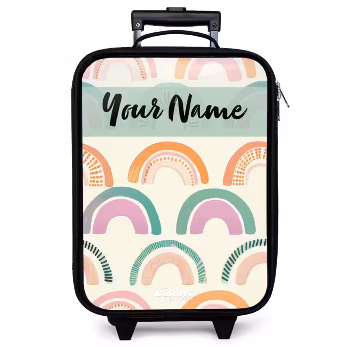 Children's suitcase with name - Rainbow - Pastel - Pattern