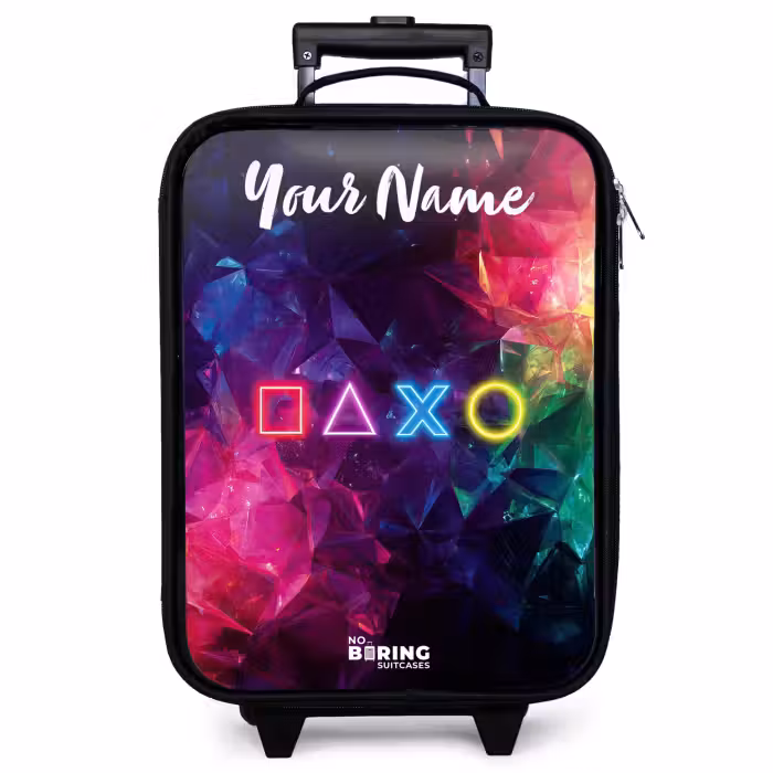 Children's suitcase with name - Symbols - Game - Colorful