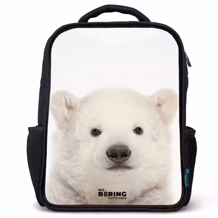 Kids backpack - Black - Cute Polar Bear