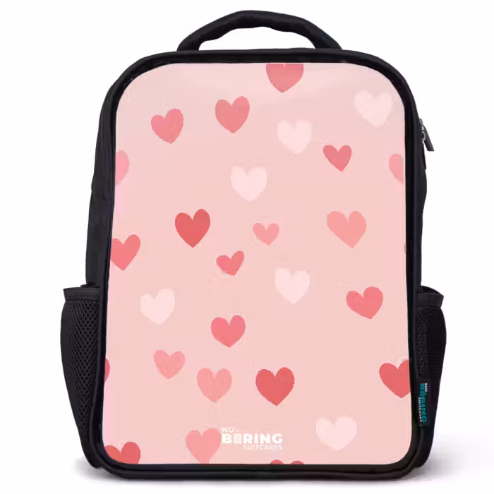 Kids backpack - Black - Hearts