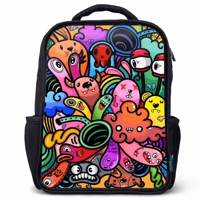 Kids backpack - Black - Merry Monster Chaos