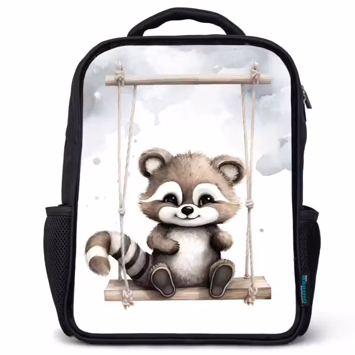 Kids backpack - Black - Raccoon - Animal - Children