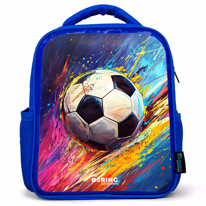 Kids backpack - Blue - Neon - Soccer - Colorful