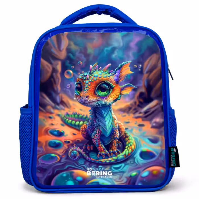 Kids backpack - Blue - Ornate sapphire dragon
