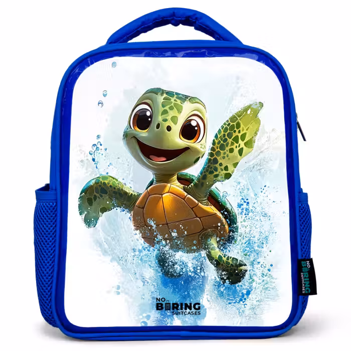 Kids backpack - Blue - Turtle - Water - Green