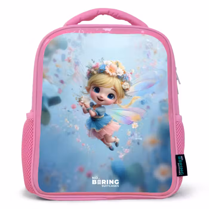 Kids backpack - Pink - Butterfly Fairy in Flower Air