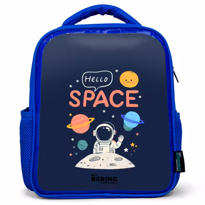 Kids backpack - Blue - Astronaut - Quote - Planets - Stars