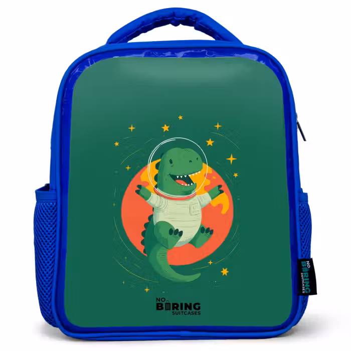 Kids backpack - Blue - Dino - Planet - Stars - Green