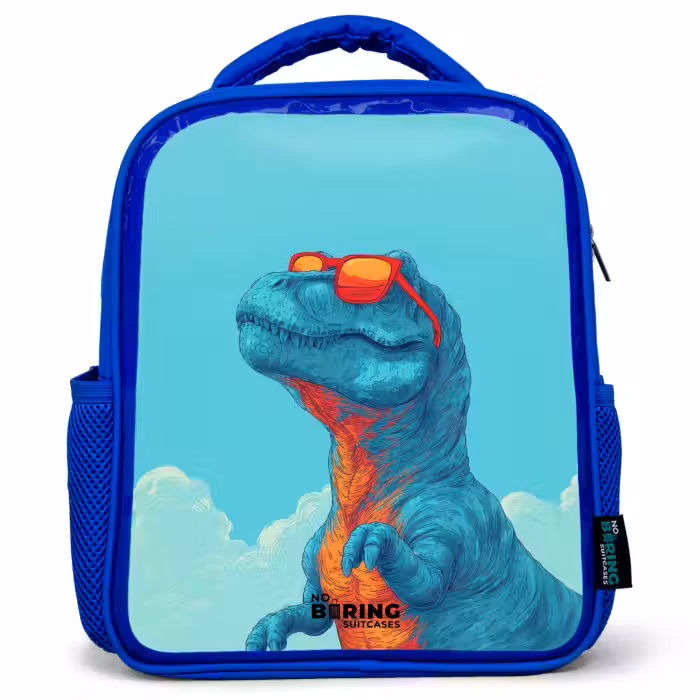 Kids backpack - Blue - Dino - Sunglasses - Blue