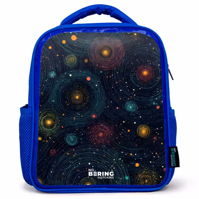 Kids backpack - Blue - Stars - Planets - Colorful