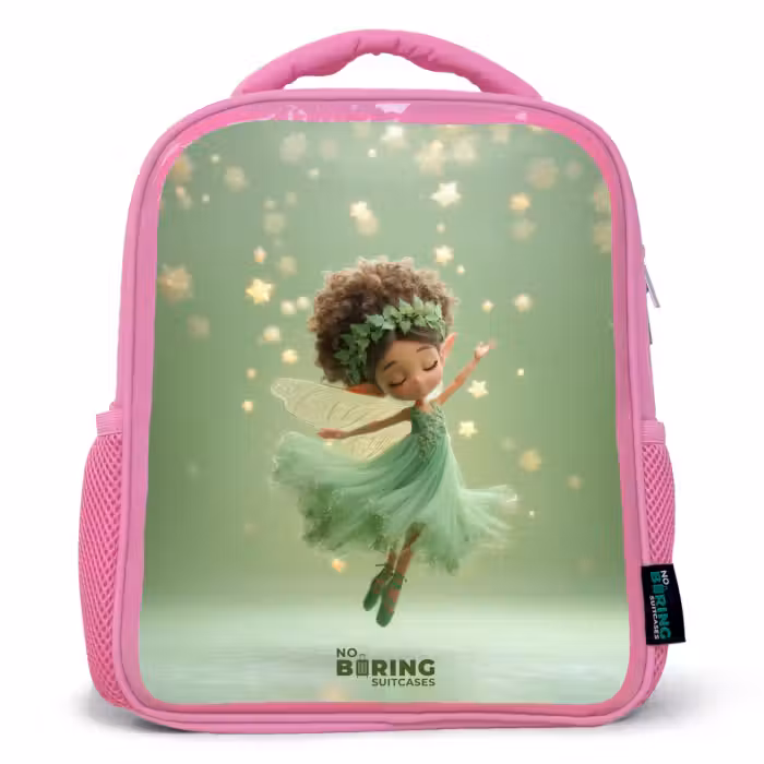 Kids backpack - Pink - Dancing fairy in green light