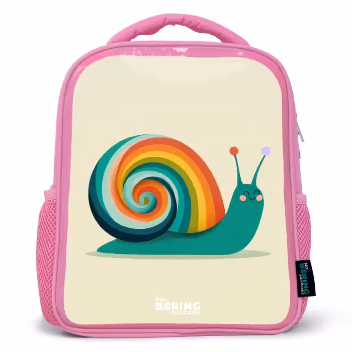 Kids backpack - Pink - Snail - Rainbow - Colorful