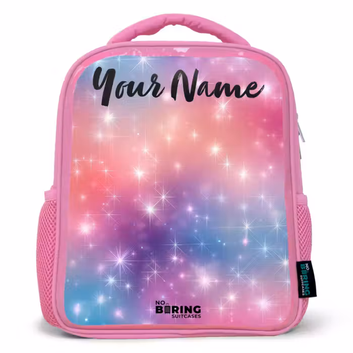 Kids backpack with name - Pink - Stars - Abstract - Colors