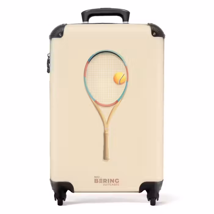 Suitcase - A tennis racket in beige shades