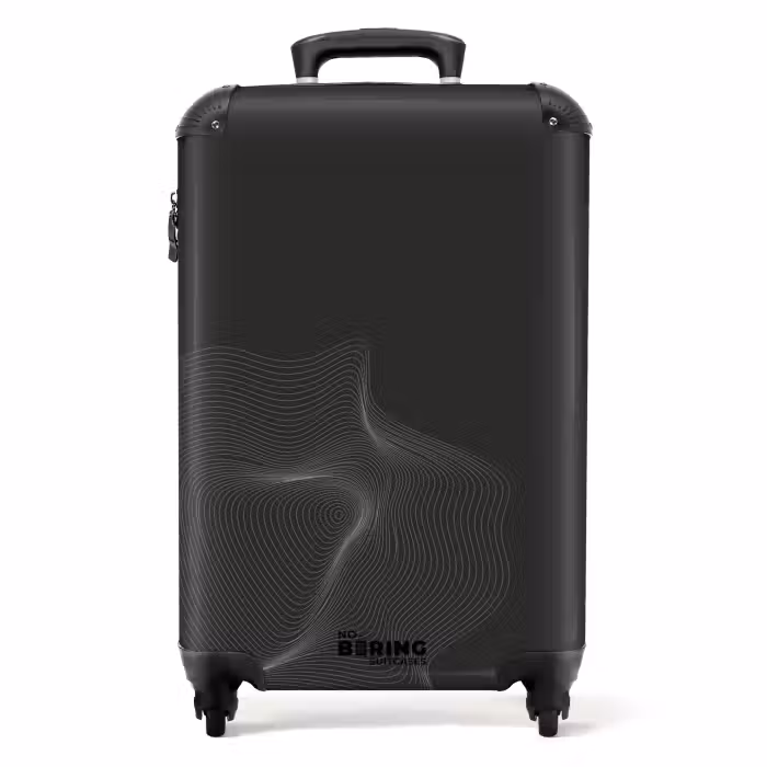 Suitcase - Abstract - Black and white wave pattern