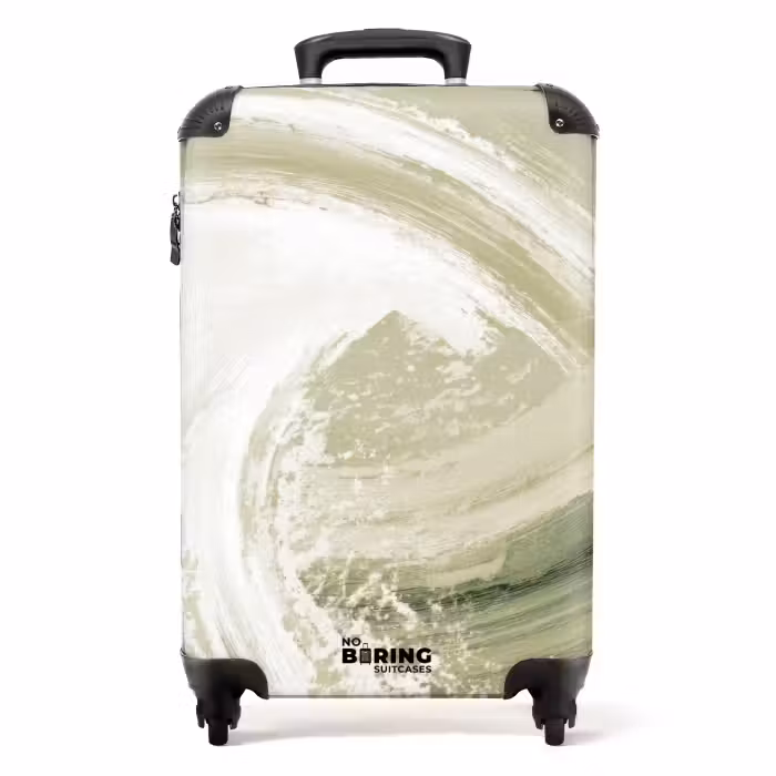 Suitcase - Abstract - Brush strokes - Waves - Green