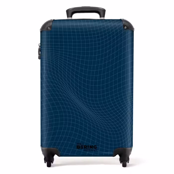 Suitcase - Abstract - Dark blue grid pattern