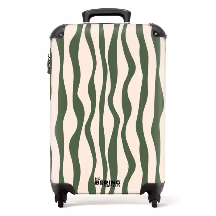 Suitcase - Abstract - Green line art