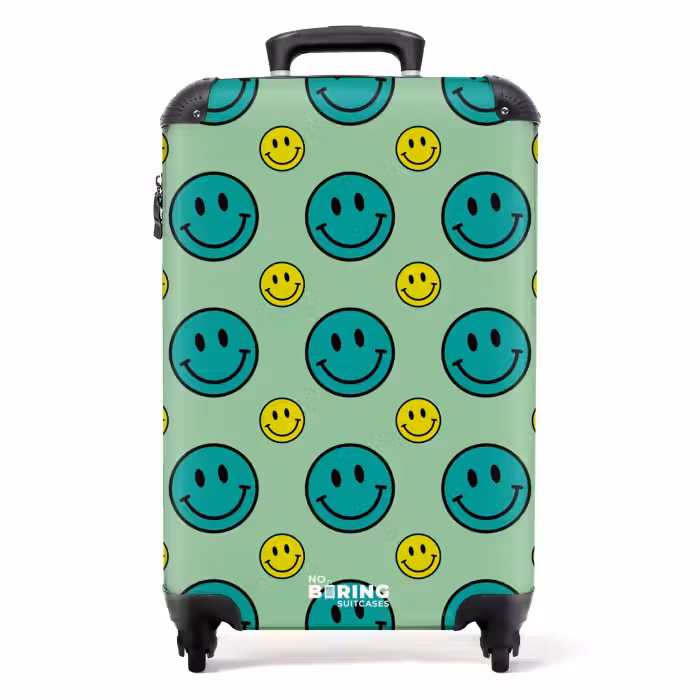 Suitcase - All smiles green