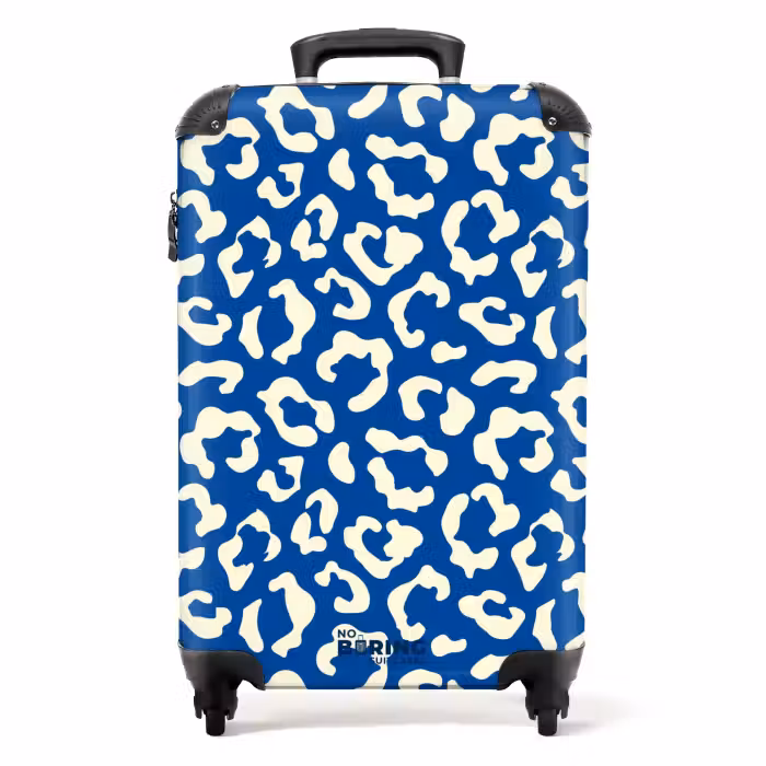 Suitcase - Animal prints - Panther print suitcase in blue and white
