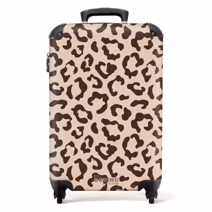 Suitcase - Animal prints - Panther print suitcase in brown and beige