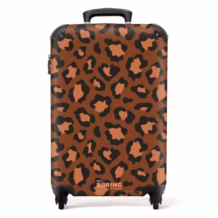 Suitcase - Animal prints - Panther print suitcase in maroon and black/terracotta