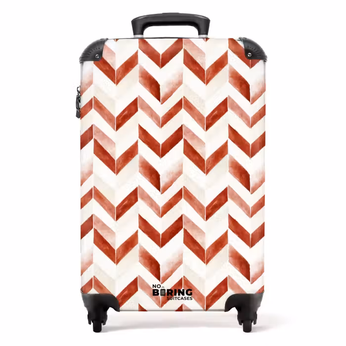 Suitcase - Arrows pattern red