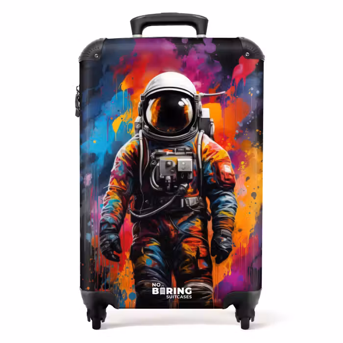 Suitcase - Astronaut surrounded by graffiti