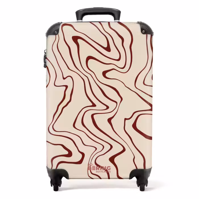 Suitcase - Beige background with abstract red lines