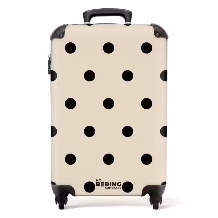 Suitcase - Beige background with black dots